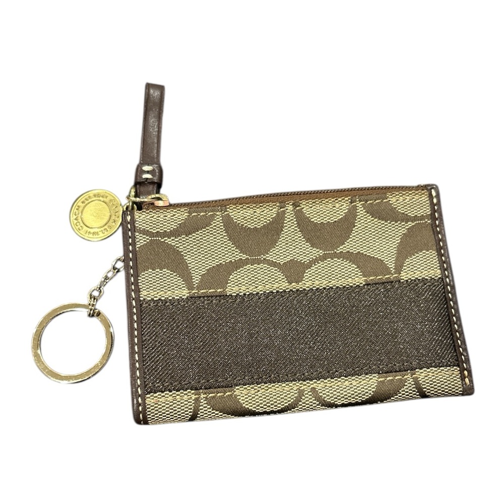 Coach Signature legacy Stripe Mini Skinny ID Case